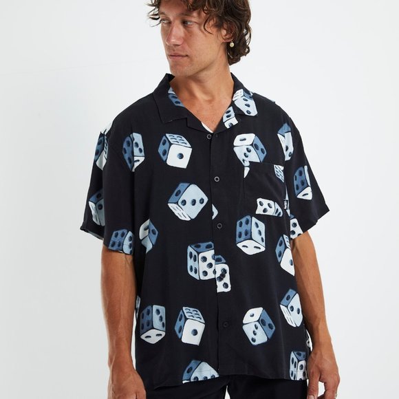 Stussy Other - Stussy Men's Button Up Shirt Dice Black Size Medium NWT